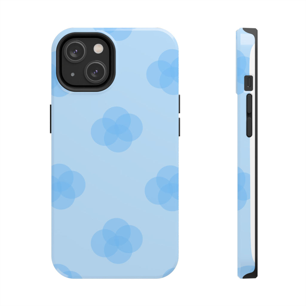 Blue Floral Tough Phone Cases, Durable Phone Cover, Trendy Gift for Her, Cell Phone Accessories, Everyday Use, Summer Vibes