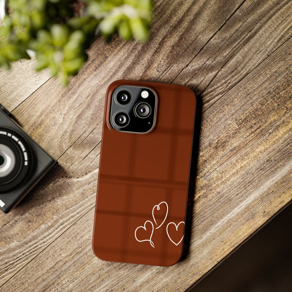 Chocolate Heart Slim Phone Case - Cute & Stylish Tech Accessory