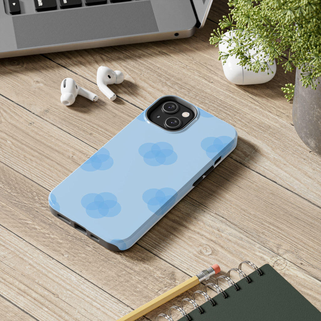 Blue Floral Tough Phone Cases, Durable Phone Cover, Trendy Gift for Her, Cell Phone Accessories, Everyday Use, Summer Vibes