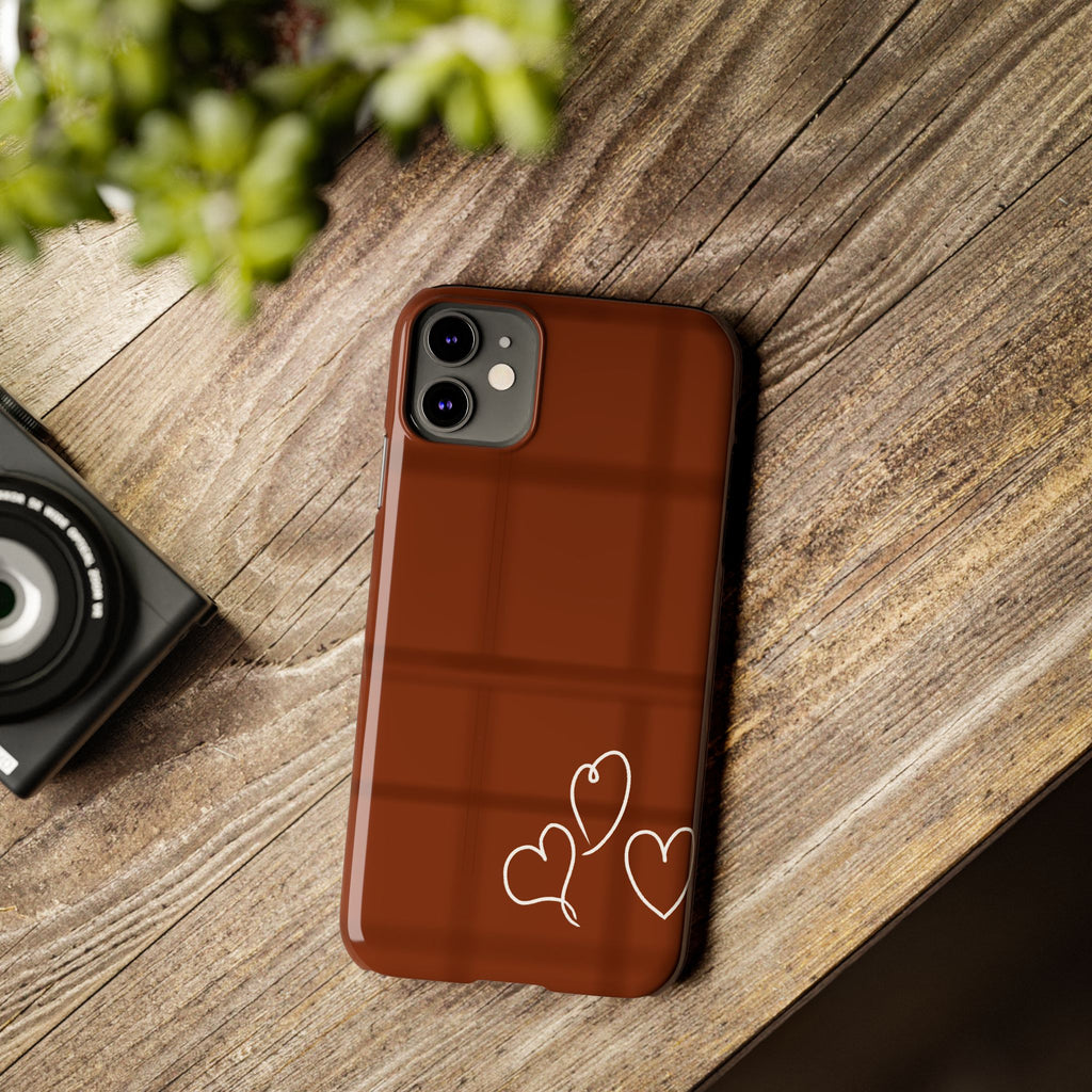 Chocolate Heart Slim Phone Case - Cute & Stylish Tech Accessory