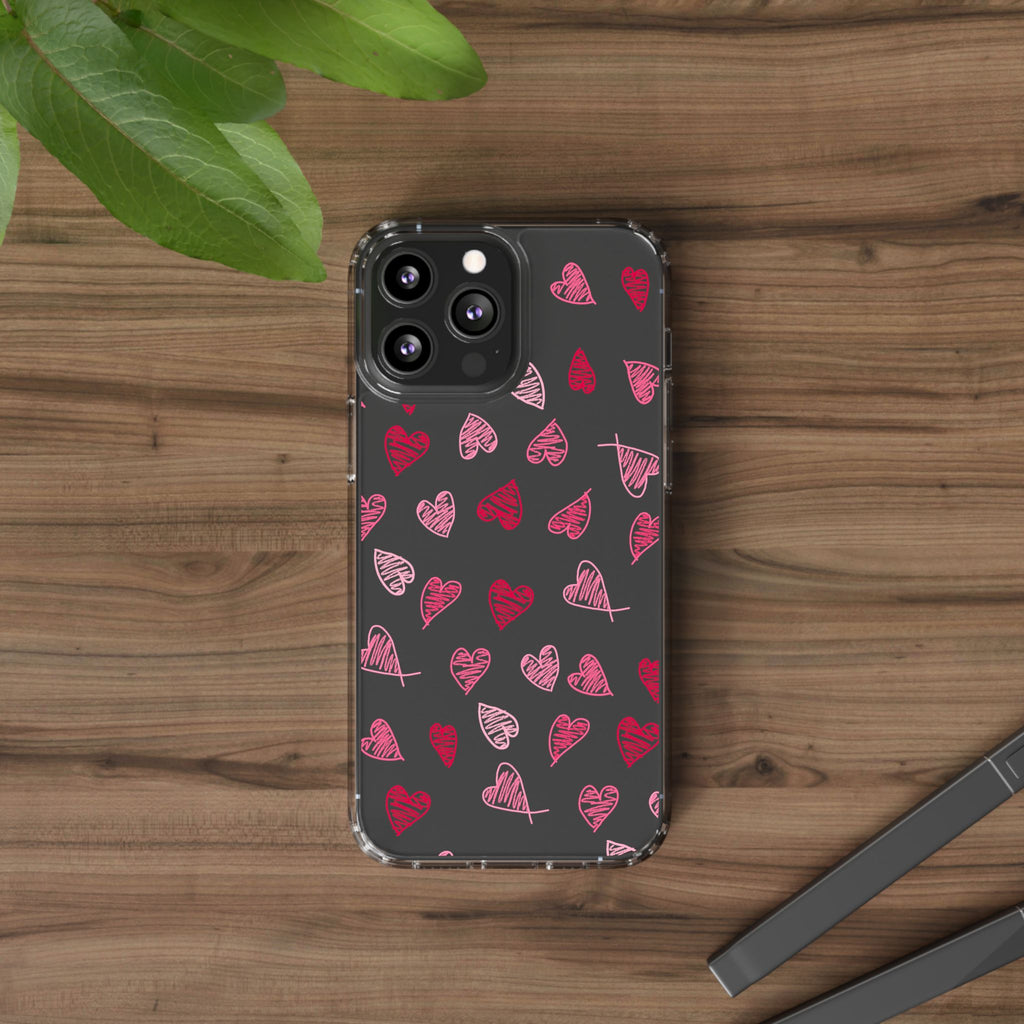 Heartfelt Clear Case for iPhone and Samsung, Cute Heart Design Phone Cover, Valentine's Gift