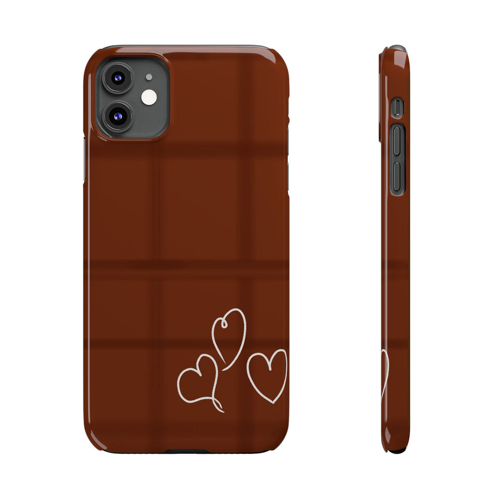 Chocolate Heart Slim Phone Case - Cute & Stylish Tech Accessory