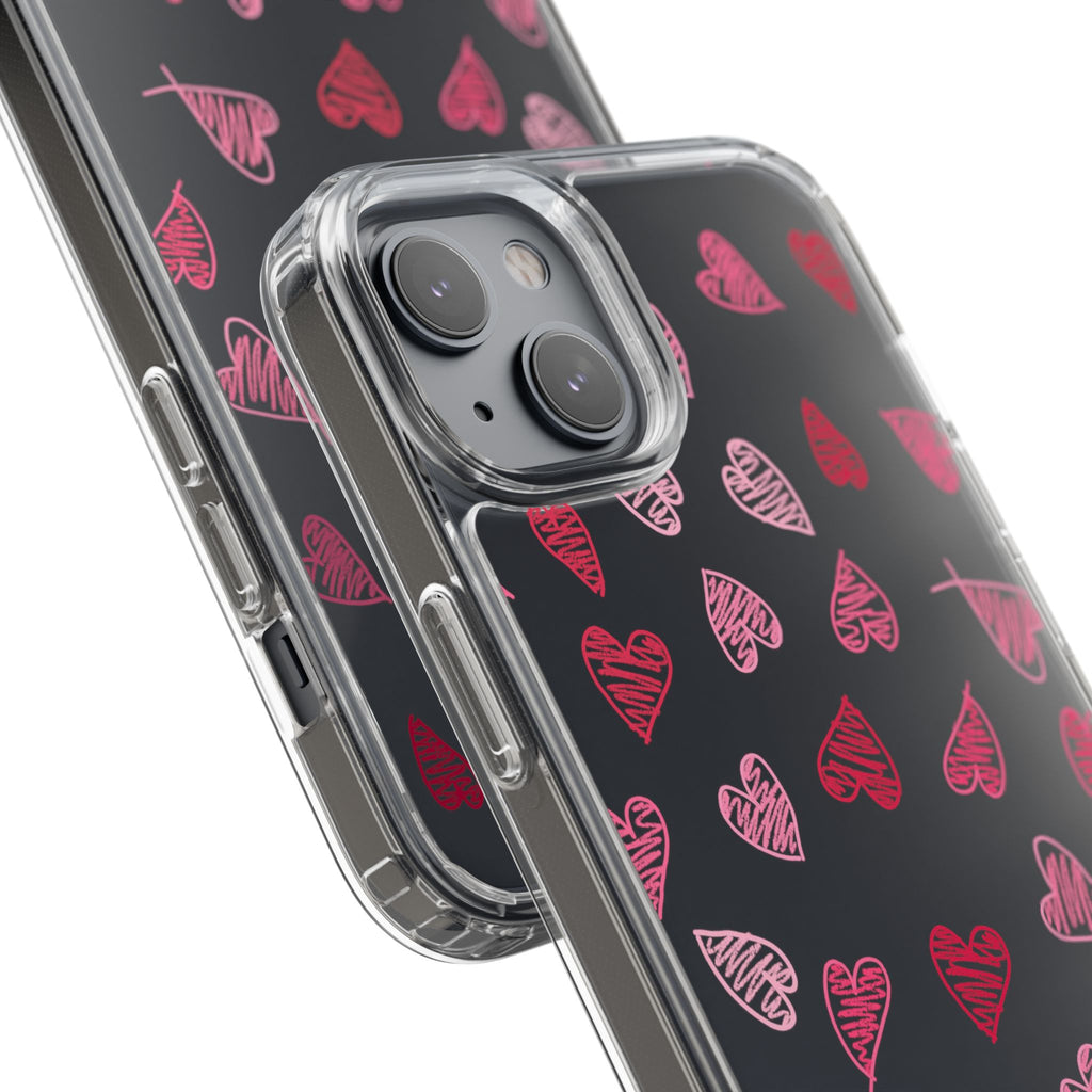 Heartfelt Clear Case for iPhone and Samsung, Cute Heart Design Phone Cover, Valentine's Gift