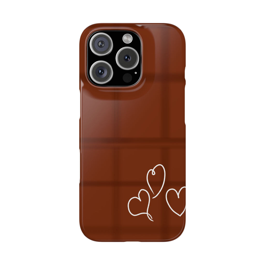 Chocolate Heart Slim Phone Case - Cute & Stylish Tech Accessory