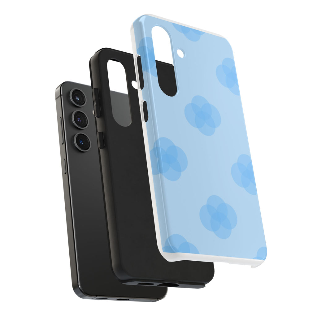 Blue Floral Tough Phone Cases, Durable Phone Cover, Trendy Gift for Her, Cell Phone Accessories, Everyday Use, Summer Vibes