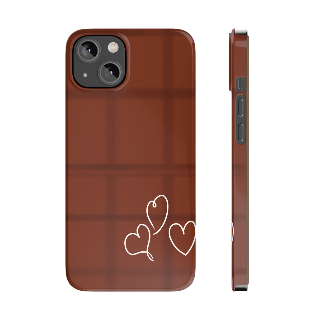 Chocolate Heart Slim Phone Case - Cute & Stylish Tech Accessory