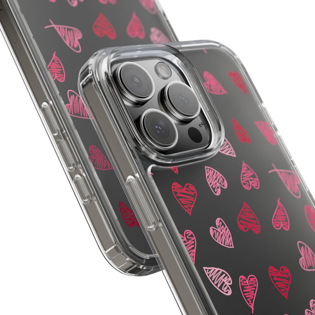Heartfelt Clear Case for iPhone and Samsung, Cute Heart Design Phone Cover, Valentine's Gift