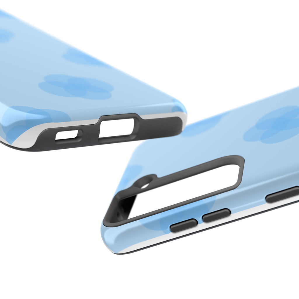 Blue Floral Tough Phone Cases, Durable Phone Cover, Trendy Gift for Her, Cell Phone Accessories, Everyday Use, Summer Vibes
