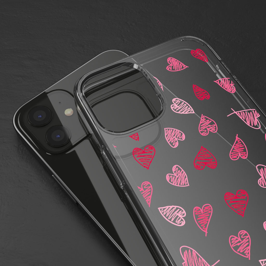 Heartfelt Clear Case for iPhone and Samsung, Cute Heart Design Phone Cover, Valentine's Gift