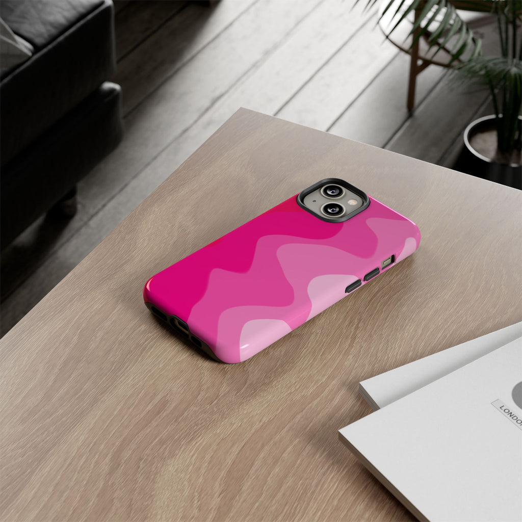 Stylish Pink Wave Phone Case for Tough Protection