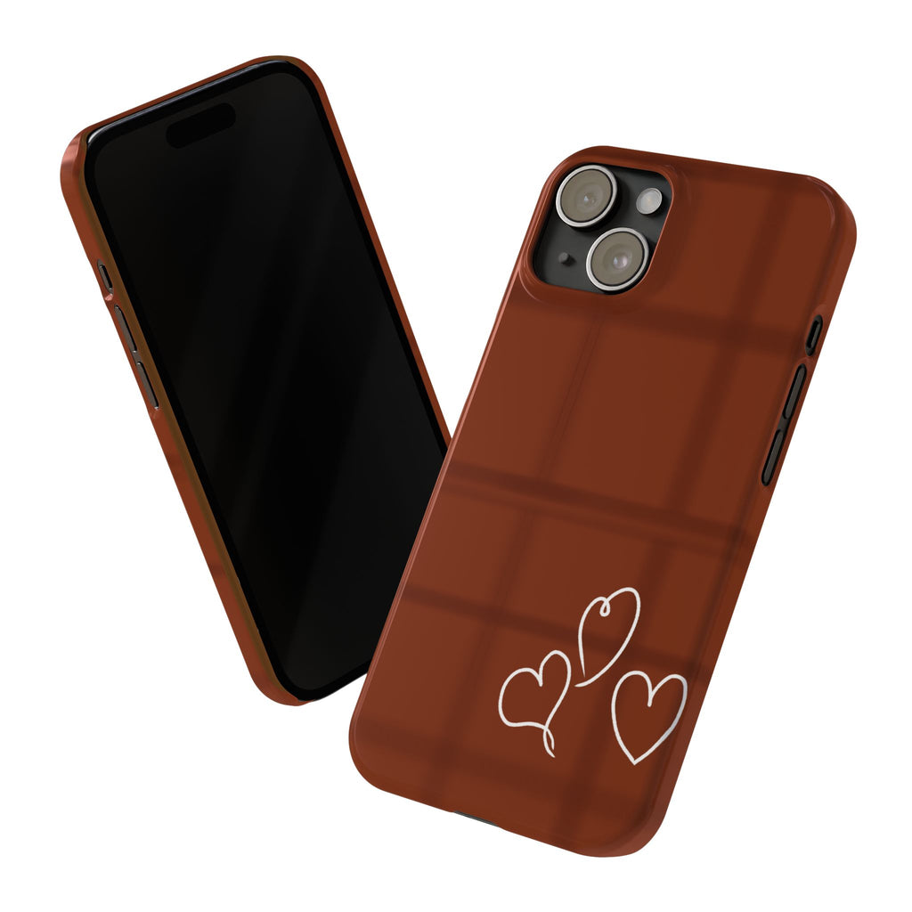 Chocolate Heart Slim Phone Case - Cute & Stylish Tech Accessory