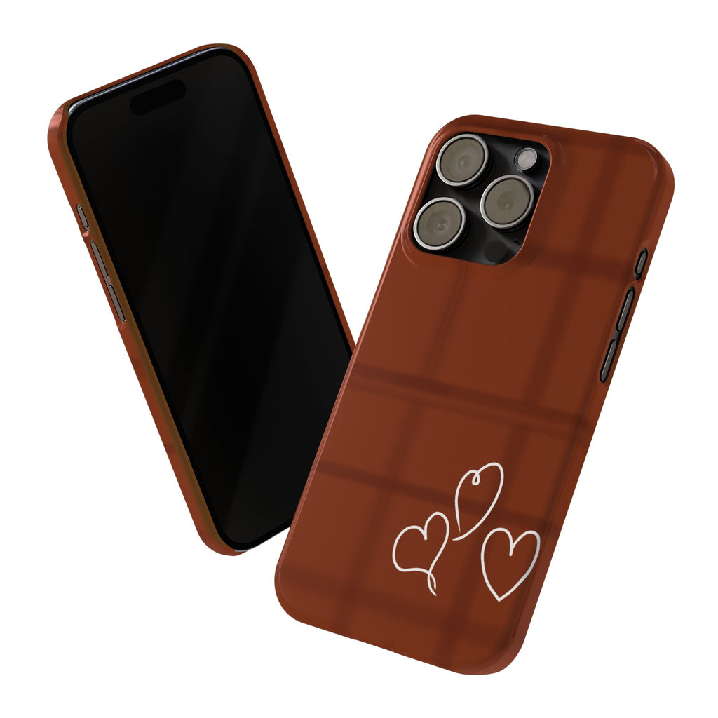 Chocolate Heart Slim Phone Case - Cute & Stylish Tech Accessory