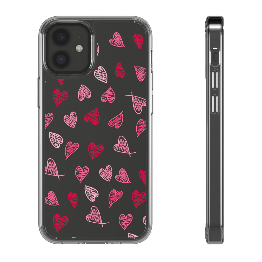 Heartfelt Clear Case for iPhone and Samsung, Cute Heart Design Phone Cover, Valentine's Gift
