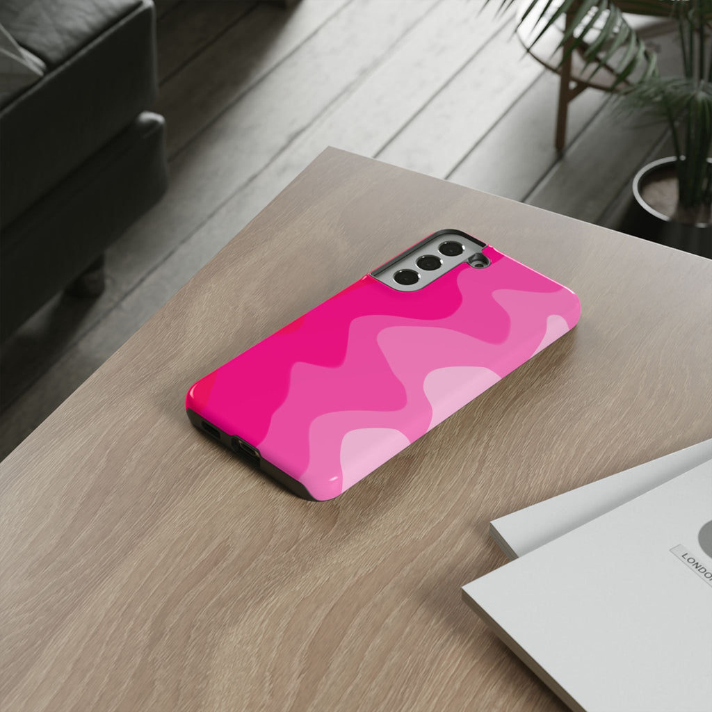 Stylish Pink Wave Phone Case for Tough Protection