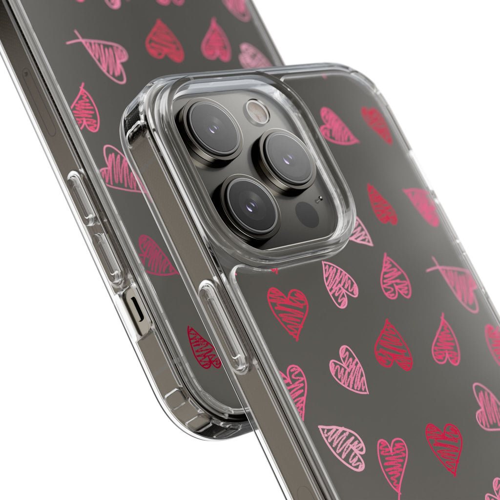 Heartfelt Clear Case for iPhone and Samsung, Cute Heart Design Phone Cover, Valentine's Gift
