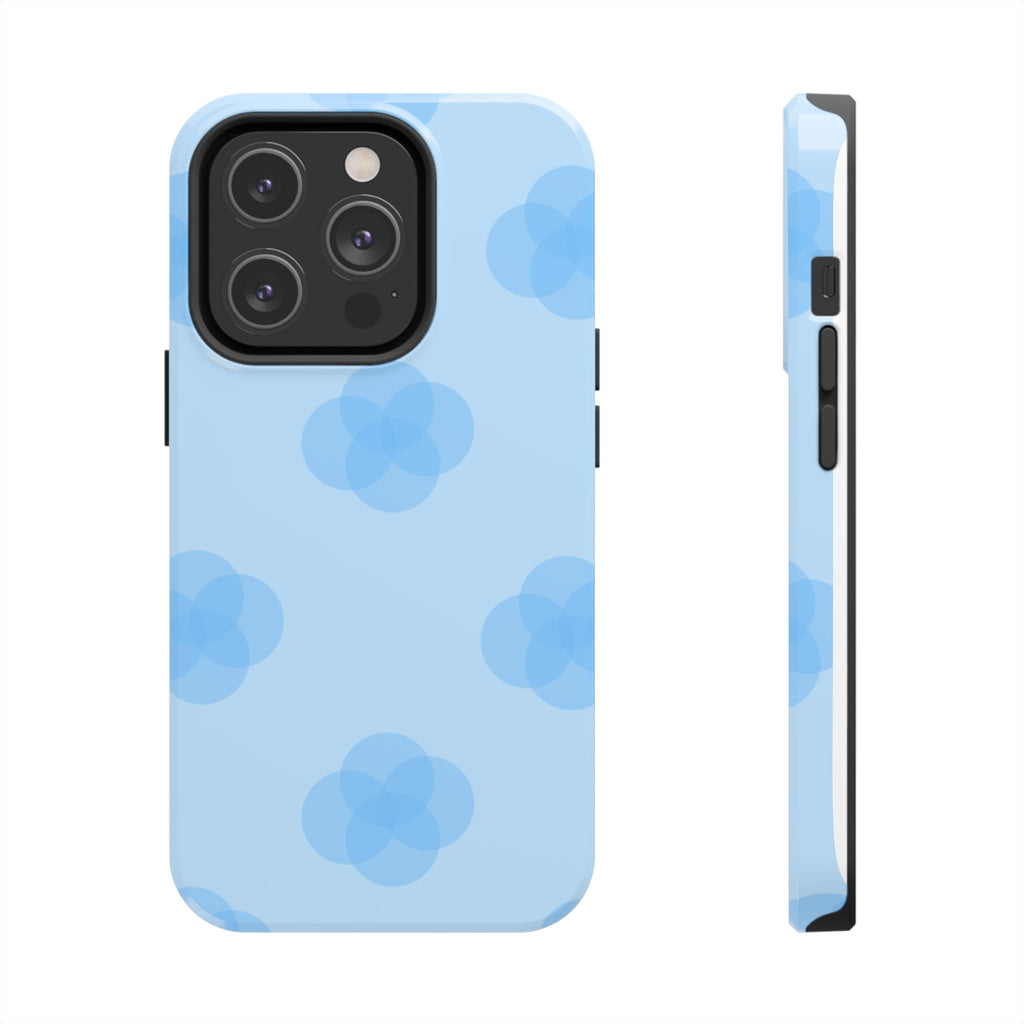 Blue Floral Tough Phone Cases, Durable Phone Cover, Trendy Gift for Her, Cell Phone Accessories, Everyday Use, Summer Vibes
