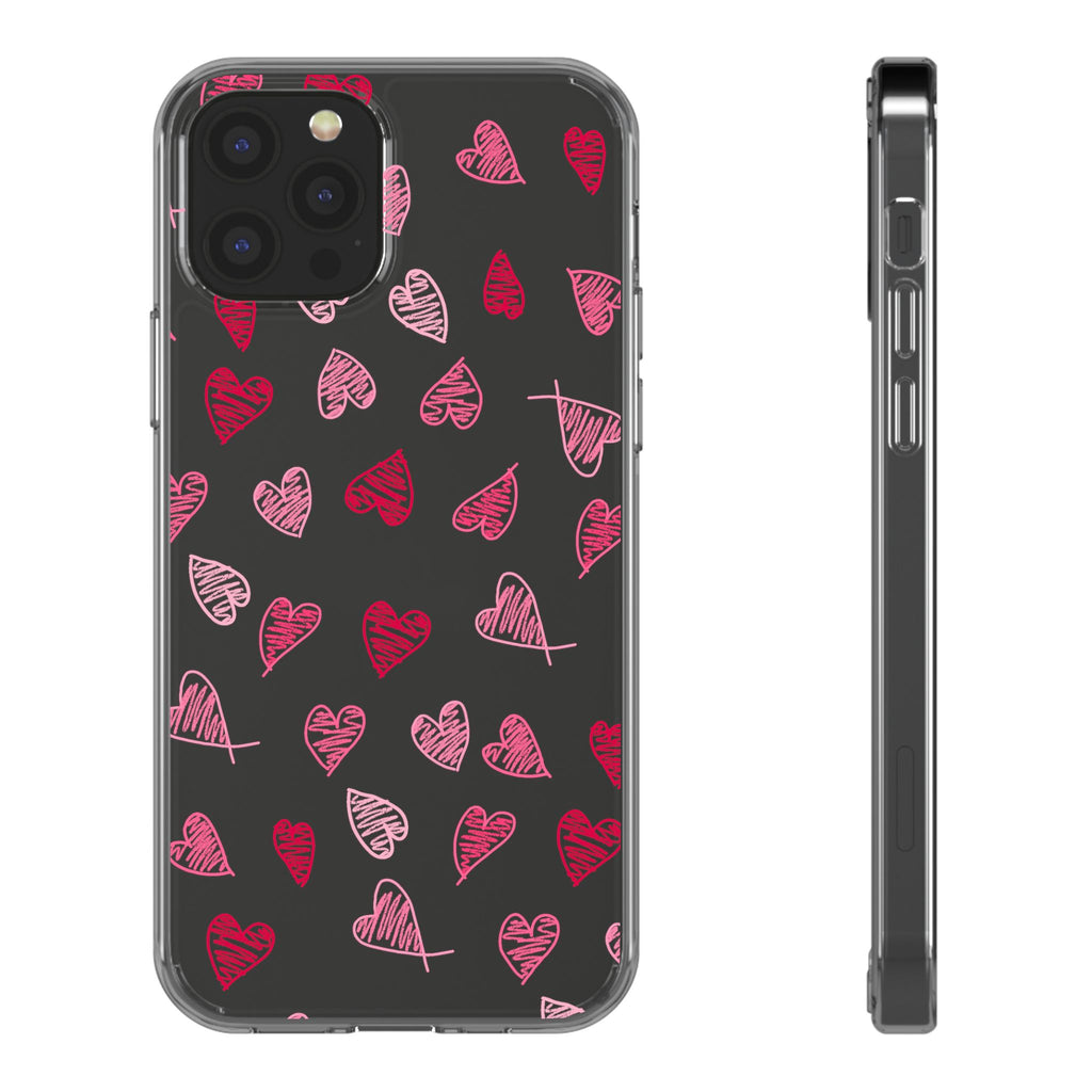 Heartfelt Clear Case for iPhone and Samsung, Cute Heart Design Phone Cover, Valentine's Gift