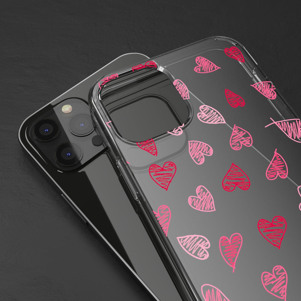 Heartfelt Clear Case for iPhone and Samsung, Cute Heart Design Phone Cover, Valentine's Gift