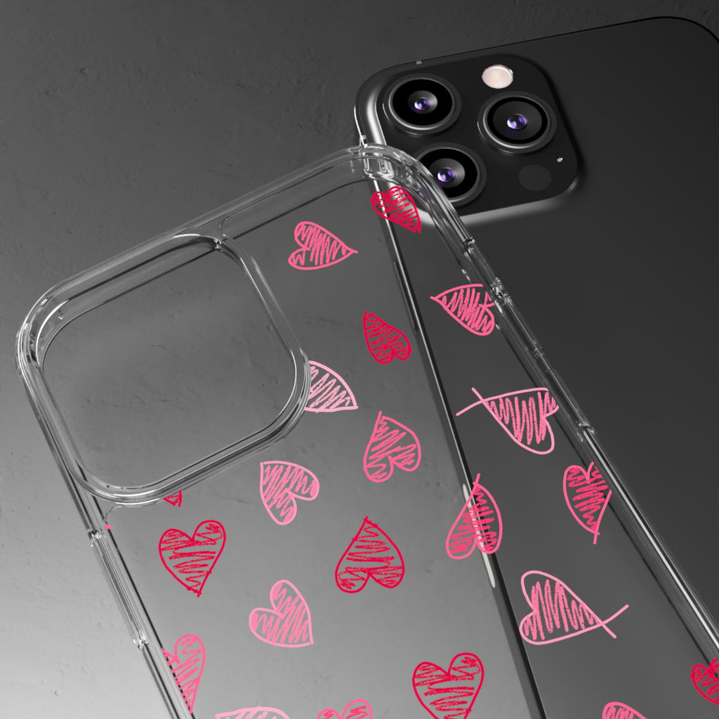 Heartfelt Clear Case for iPhone and Samsung, Cute Heart Design Phone Cover, Valentine's Gift