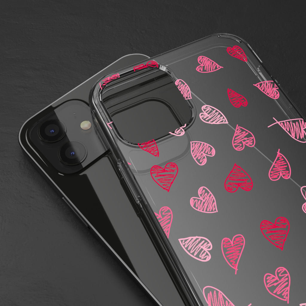 Heartfelt Clear Case for iPhone and Samsung, Cute Heart Design Phone Cover, Valentine's Gift