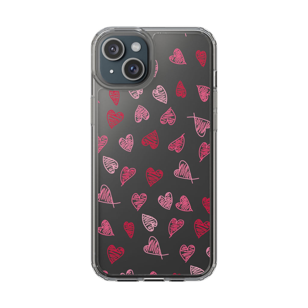 Heartfelt Clear Case for iPhone and Samsung, Cute Heart Design Phone Cover, Valentine's Gift