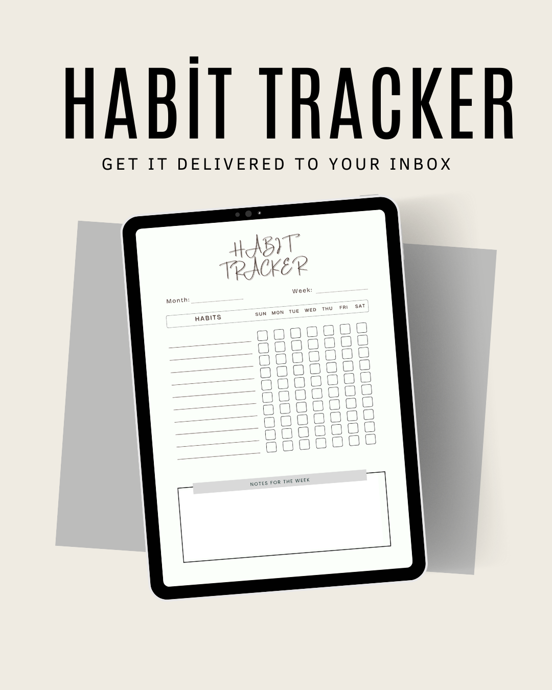 Weekly Habit Reset - Black &White Habit Tracker & Reflection Sheet (PDF)